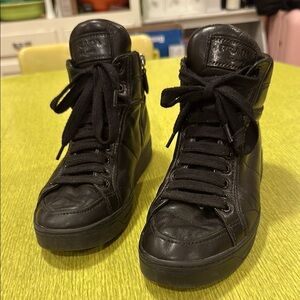 Prada Black High Top Sneakers Size 36.5 Size 6.5